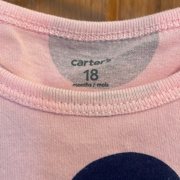 Carters Baby Girl Polka Dot Cotton Dress - Size 18M - Picture 3 of 5